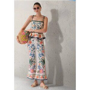 House of Harlow 1960 Floral Multicolor Linen Blend Top & Pants Set